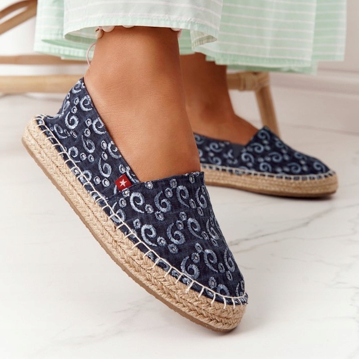 Espadrillas su piattaforma intrecciata Big Star AA274628 Navy Blue blu navy 1