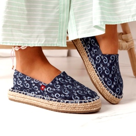 Espadrillas su piattaforma intrecciata Big Star AA274628 Navy Blue blu navy 3