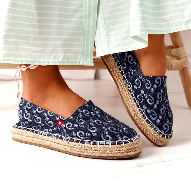 Espadrillas su piattaforma intrecciata Big Star AA274628 Navy Blue blu navy 3
