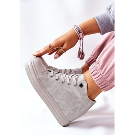 Sneakers in pelle con zeppa Big Star II274093 Grigie grigio 1