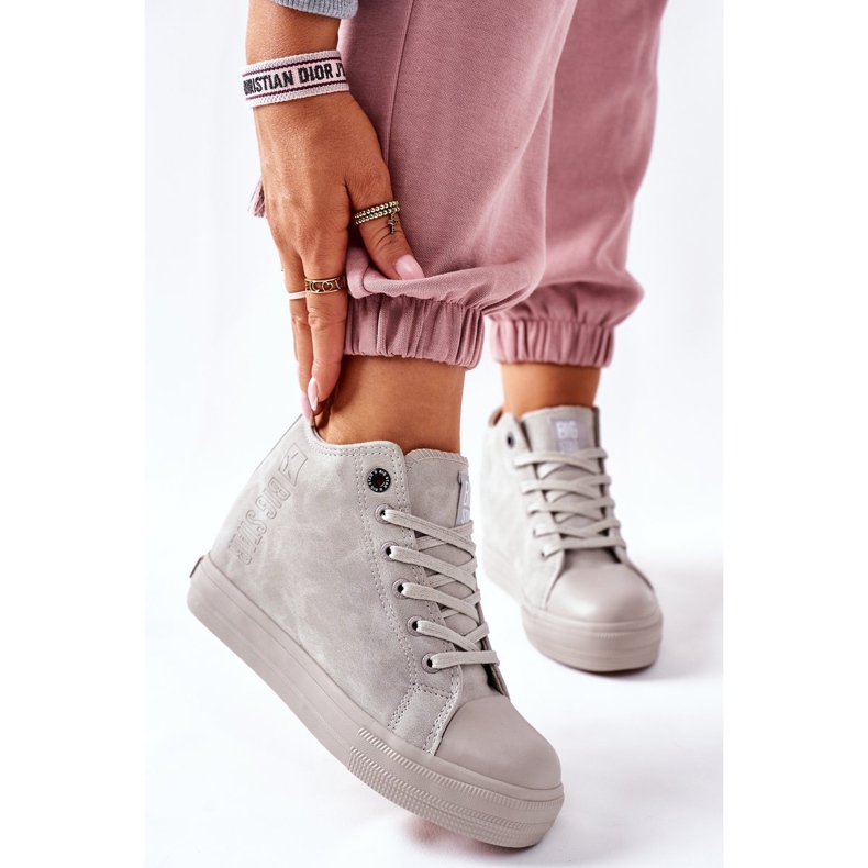 Sneakers in pelle con zeppa Big Star II274093 Grigie grigio 2