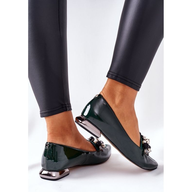 Ballerine da donna Laura Messi Pelle Verde 2157 1