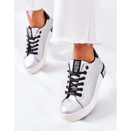 Sneakers da donna in pelle Big Star II274034 Argento 2