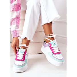 Scarpe Sportive Sneakers Sulla Piattaforma Bianco-Viola Freedom multicolore 2