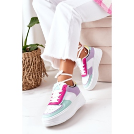 Scarpe Sportive Sneakers Sulla Piattaforma Bianco-Viola Freedom bianca multicolore 3
