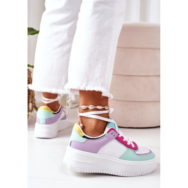 Scarpe Sportive Sneakers Sulla Piattaforma Bianco-Viola Freedom bianca multicolore 5