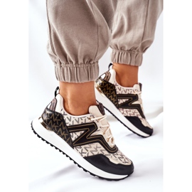 Scarpe Sportive Logowane Sneakers Beige e Nere Always nero 1