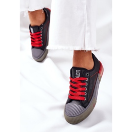 Sneakers da donna in pelle Big Star II274134 Nere nero rosso 2