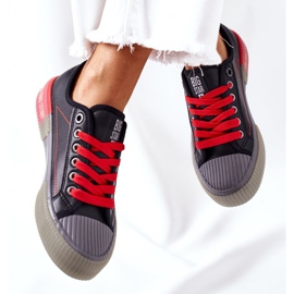 Sneakers da donna in pelle Big Star II274134 Nere nero rosso 1