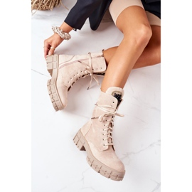 PS1 Lavoratori caldi in pelle scamosciata con pietre Hadley beige 1