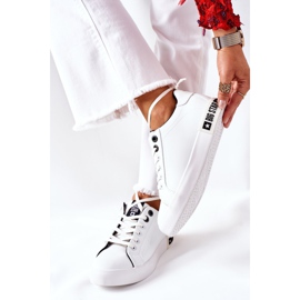 Sneakers da donna in pelle Big Star II274031 bianche e nere bianca nero 2