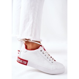 Sneakers da Donna in Pelle Big Star II274032 Bianco-Rosso 1