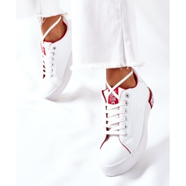 Sneakers da Donna in Pelle Big Star II274032 Bianco-Rosso 2