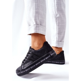 Sneakers in pelle sulla piattaforma Big Star II274070 nera nero 2