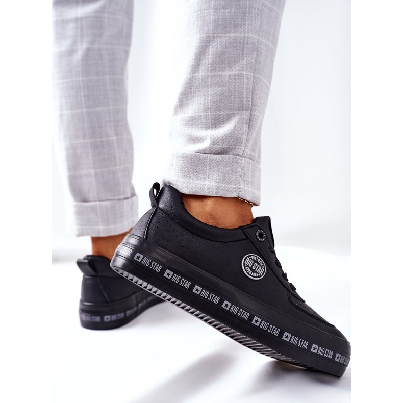 Sneakers in pelle sulla piattaforma Big Star II274074 nera nero 1