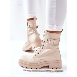 Stivali da lavoro beige con catena Midtown 1