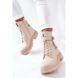 Stivali da lavoro beige con catena Midtown 2