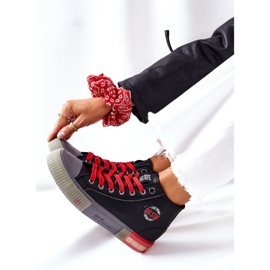 Sneakers Alte In Pelle Big Star II274139 Nere nero rosso 1