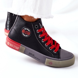Sneakers Alte In Pelle Big Star II274139 Nere nero rosso 2