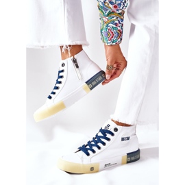Sneakers Alte In Pelle Big Star II274137 Bianco bianca blu navy 2