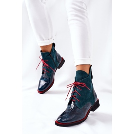 Alberto Violli Stivaletti In Pelle Con Fantasia Coccodrillo Cheyenne Verde rosso 2