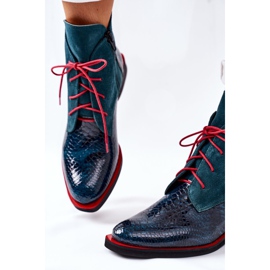 Alberto Violli Stivaletti In Pelle Con Fantasia Coccodrillo Cheyenne Verde rosso 1