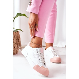 Sneakers da donna in pelle Big Star II274027 Bianco rosa 2