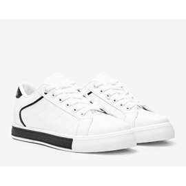 Sneakers bianche e nere con motivo sulla tomaia Turandont bianco nero 1