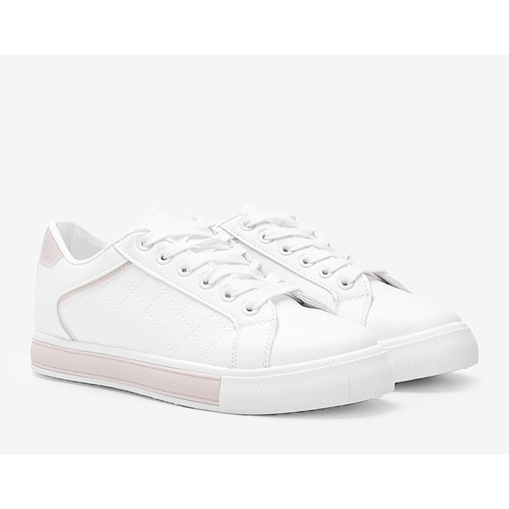 Sneakers bianche e beige con motivo sulla tomaia Turandont bianco 1