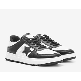 Sneakers bianche e nere con stelle Polja bianca nero 1