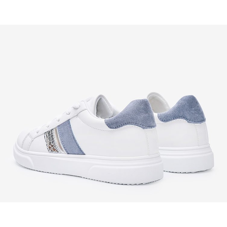 Sneakers bianche e blu su una spessa suola Tituana bianco 1