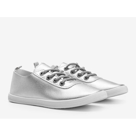 Sneakers classiche argento con zirconi Silisov d'argento 1