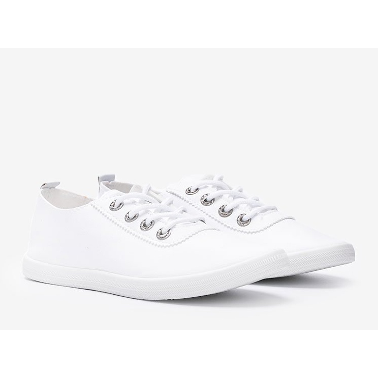 Classiche sneakers bianche con zirconi di Silisov bianco 1