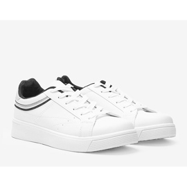 Sneakers bianche e nere su una spessa suola Meia bianca nero 2