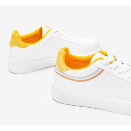 Sneakers bianche e gialle con spessa suola Meia bianca giallo 1