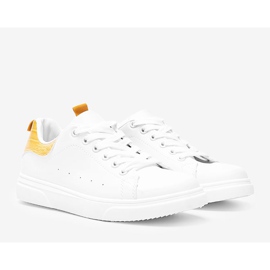 BM Sneakers bianche e gialle su una spessa suola Influ bianco 1