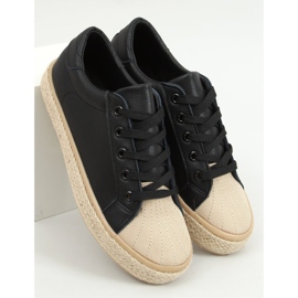 Sneakers espadrillas da donna nere NA05P Black nero 1