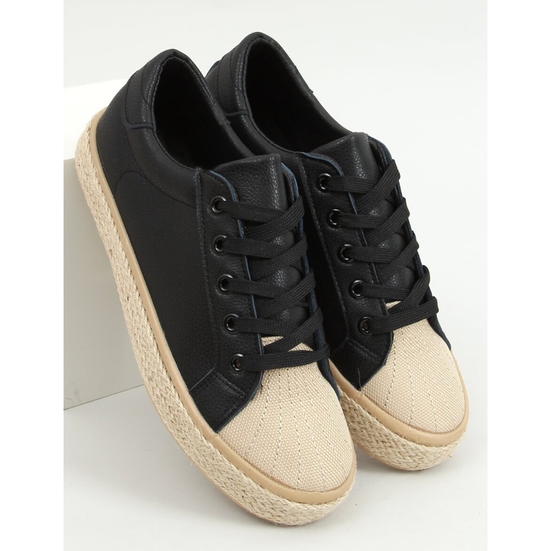 Sneakers espadrillas da donna nere NA05P Black nero 1