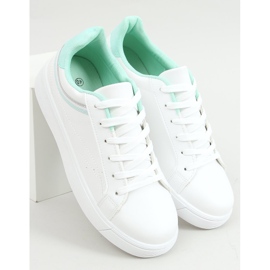 Sneakers da donna bianche B0-686 BIANCO/VERDE 1