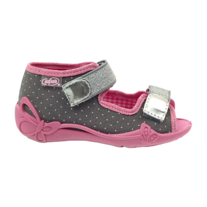Scarpe per bambini Befado 242P082 rosa d'argento grigio 3