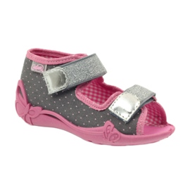 Scarpe per bambini Befado 242P082 rosa argento grigio 4