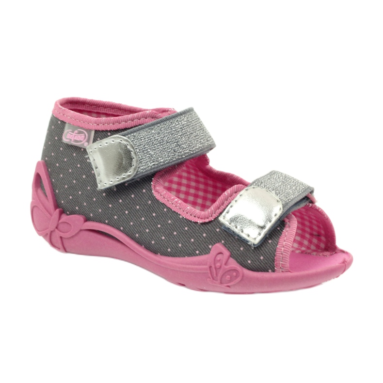 Scarpe per bambini Befado 242P082 rosa argento grigio 4