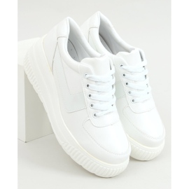 Sneakers suola alta bianca E3141 Bianco 1