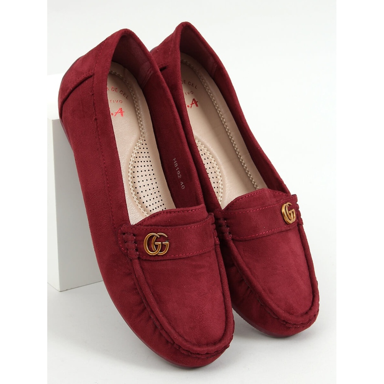 Mocassini bordeaux da donna H8192 Burdeos rosso 1