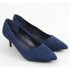 Décolleté con tacco basso blu navy L428 Blue 1