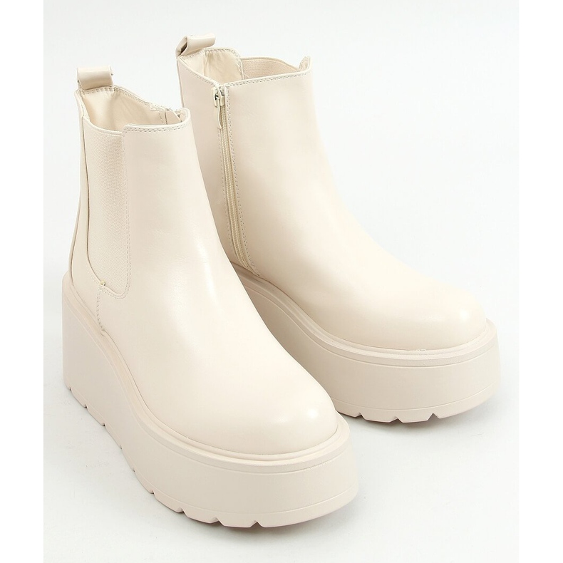 Stivali con suola alta beige QT22P Beige 1