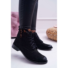 Stivali Donna Con Tacco Piatto Nabuk Nero Nicole 2420 1