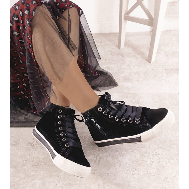 Sneakers nere alte alla caviglia con nastro Sunilino nero 1