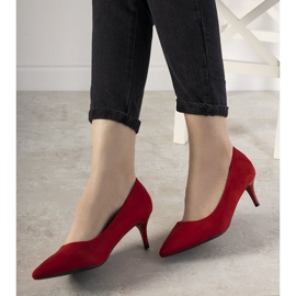 Décolleté rosse con tacco basso di Ferri rosso 1