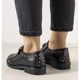Scarpe slip-on nere con borchie GF-FD9 nero 1